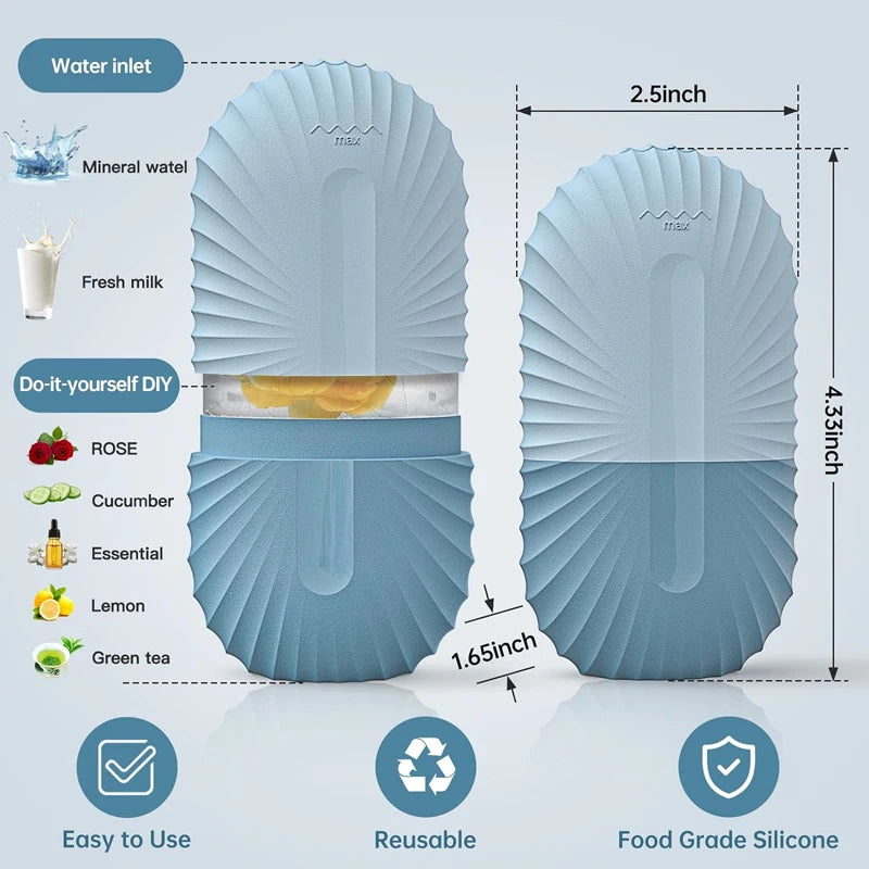 Rouleau Glaçons Visage – Massage Froid Anti-Poches & Pores Resserrés