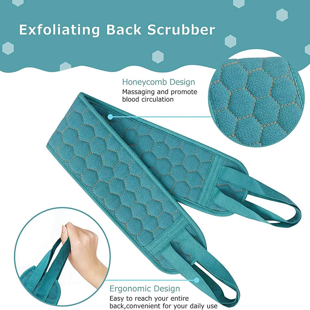 Set Gommage Corps Complet – Brosse Dos + Gant de Bain + Éponge Loofah